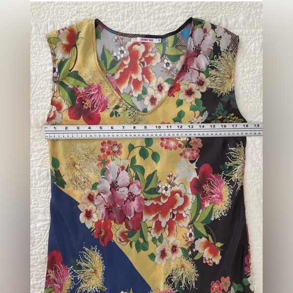 Johnny Was Aura Floral Patchwork 100% Silk Midi Slip Dress Sz XS - Picture 6 of 10